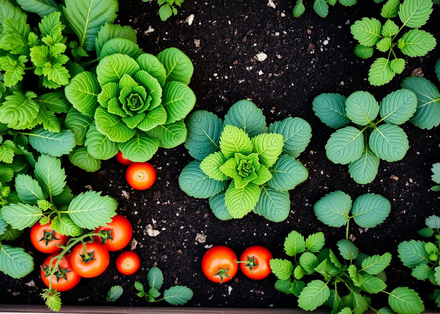 Thriving raised vegetable bed